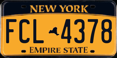NY license plate FCL4378