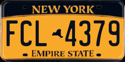 NY license plate FCL4379