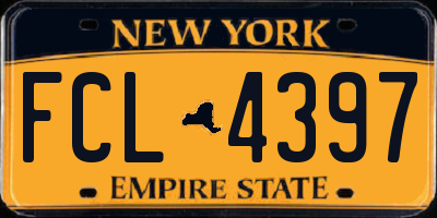NY license plate FCL4397