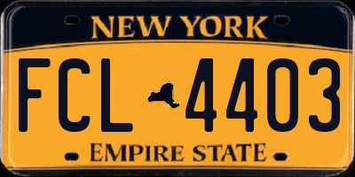 NY license plate FCL4403