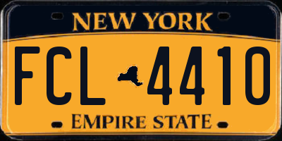 NY license plate FCL4410