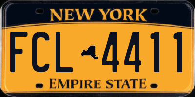 NY license plate FCL4411
