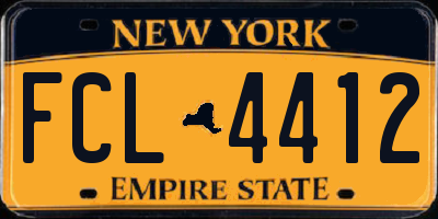 NY license plate FCL4412