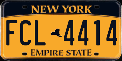 NY license plate FCL4414