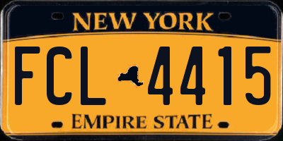 NY license plate FCL4415