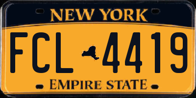 NY license plate FCL4419