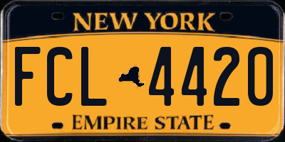 NY license plate FCL4420
