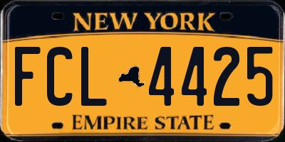 NY license plate FCL4425