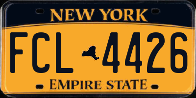 NY license plate FCL4426
