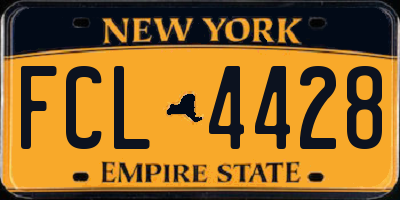 NY license plate FCL4428