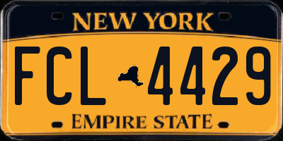 NY license plate FCL4429