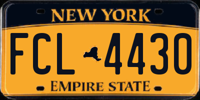 NY license plate FCL4430