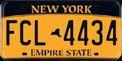 NY license plate FCL4434