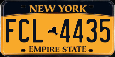 NY license plate FCL4435