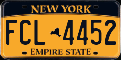 NY license plate FCL4452