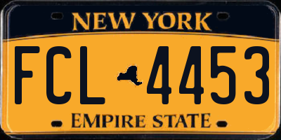NY license plate FCL4453