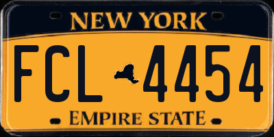 NY license plate FCL4454