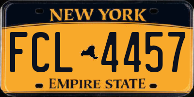 NY license plate FCL4457
