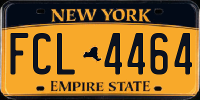 NY license plate FCL4464