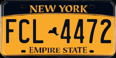 NY license plate FCL4472