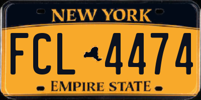 NY license plate FCL4474
