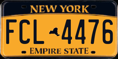 NY license plate FCL4476