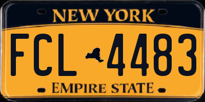 NY license plate FCL4483