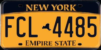 NY license plate FCL4485