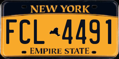 NY license plate FCL4491