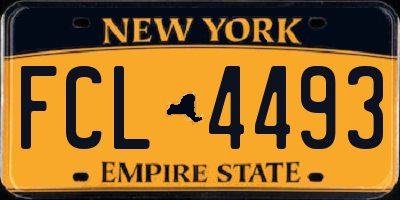 NY license plate FCL4493