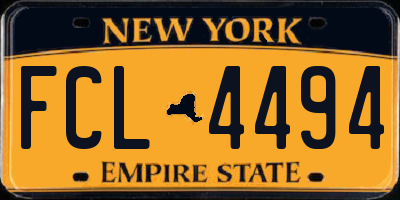 NY license plate FCL4494