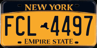 NY license plate FCL4497