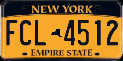 NY license plate FCL4512