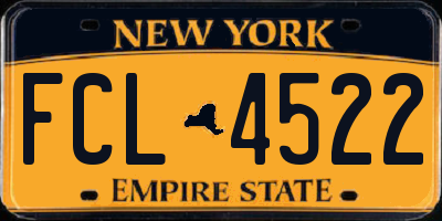 NY license plate FCL4522