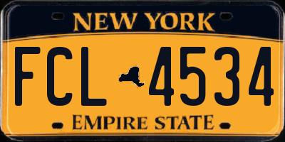 NY license plate FCL4534