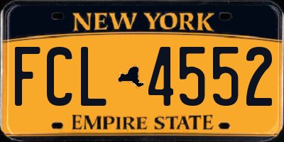NY license plate FCL4552