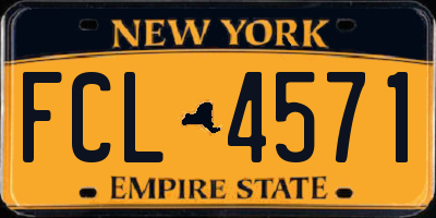 NY license plate FCL4571