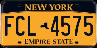 NY license plate FCL4575