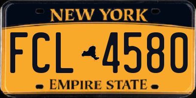 NY license plate FCL4580