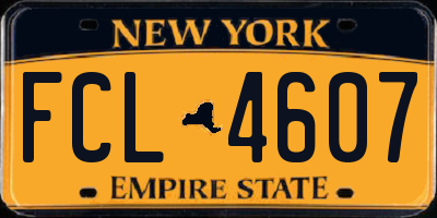 NY license plate FCL4607
