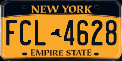 NY license plate FCL4628
