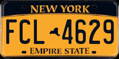 NY license plate FCL4629