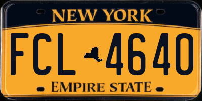 NY license plate FCL4640