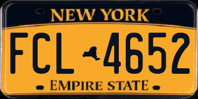 NY license plate FCL4652