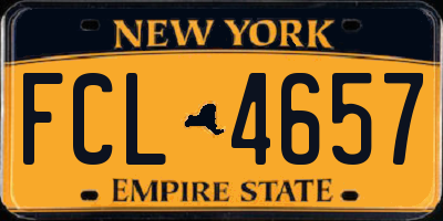 NY license plate FCL4657
