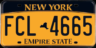NY license plate FCL4665