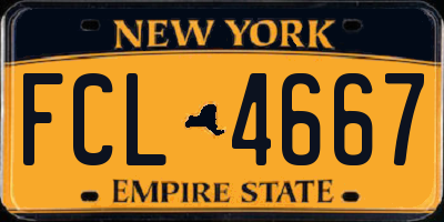 NY license plate FCL4667