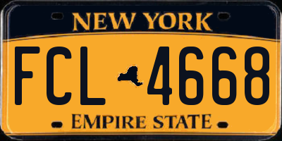 NY license plate FCL4668