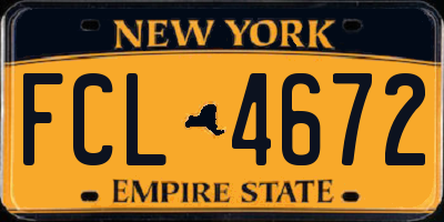 NY license plate FCL4672