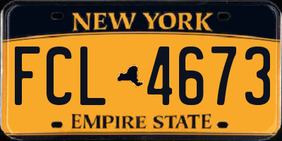 NY license plate FCL4673